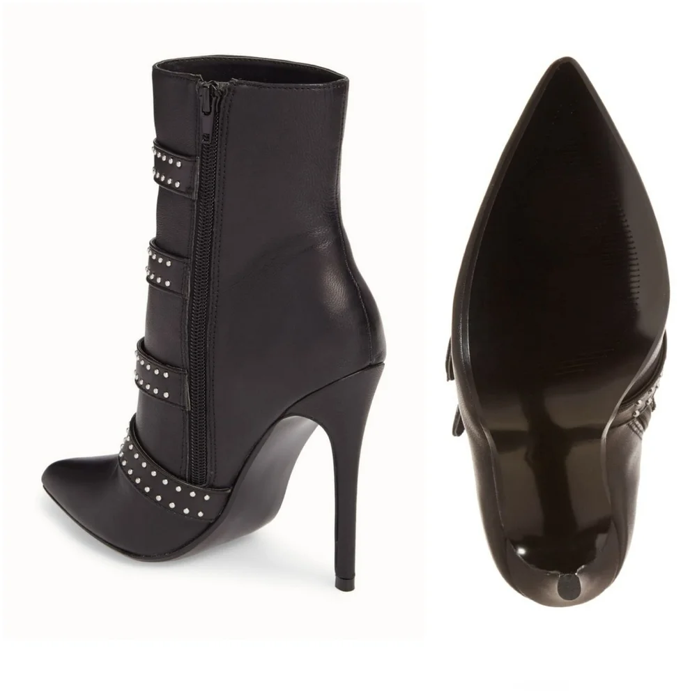 Sassy & Sexy Steve Madden Black Leather Booties - Picture 5 of 12